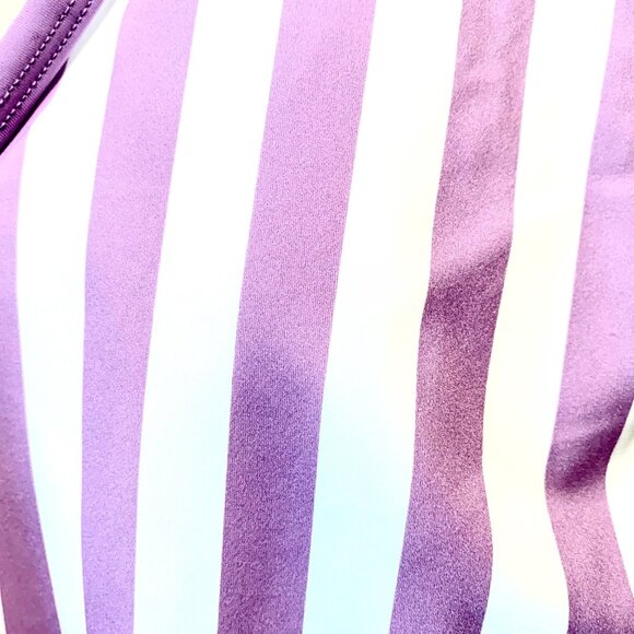 Kona Sol One Piece Purple Stripe Print V-Neck Adjustable Bathing Suit Size M - Picture 5 of 11